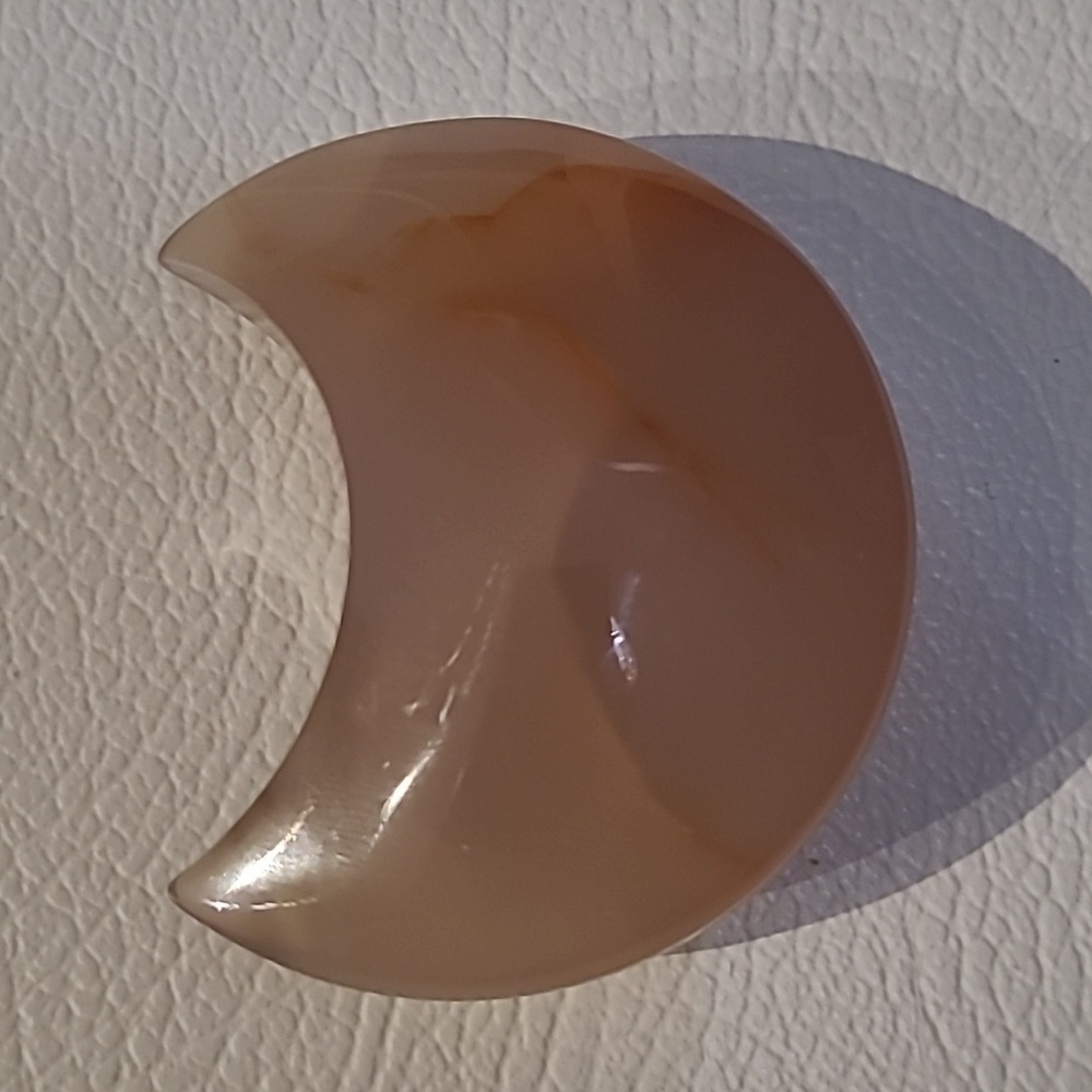 Fire quartz crystal moon carving